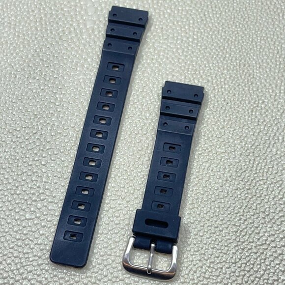 Hadley-Roma 18mm Black Rubber Sport Diver Watch Strap, Pin Buckle, MS961 - Picture 1 of 3